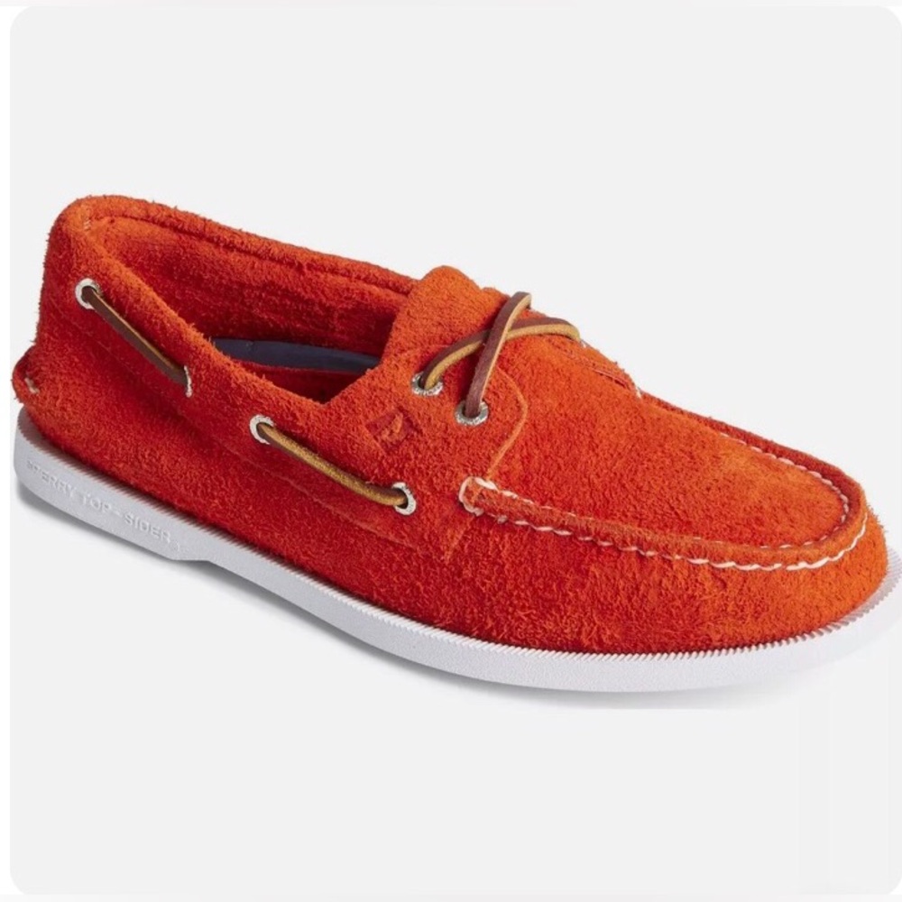 Sperry Orange Suede Loafers